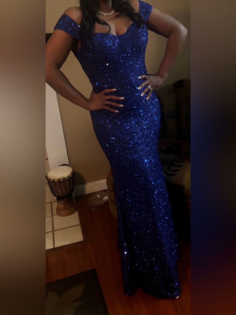 Royal Blue Sequin Maxi Gown